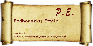 Podhorszky Ervin névjegykártya